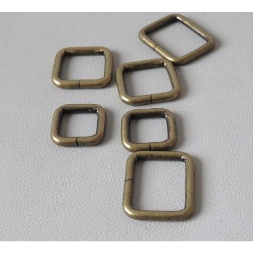 50Pcs/Lot Metal Buckle Handbag Bag Backpack Straps Belt Loop Hardware Rectangle Square Ring Clasp Dog Leads Leash Rope Accessory