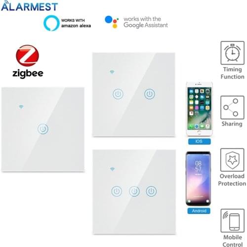 ALARMEST Tuya EU Tuya/Smart Life NL type 1/2/3 Gang WiFi Wall Switch for Google Home Alexa Voice Control