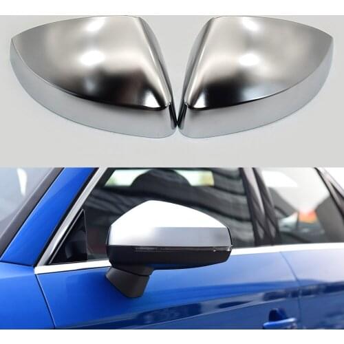 ANZULWANG For Audi A3 8V S3 RS3 Side Wing Mirror Covers Caps Silver Matt chrome Brushed Aluminum 2013 2016 2017 2018 Replacement