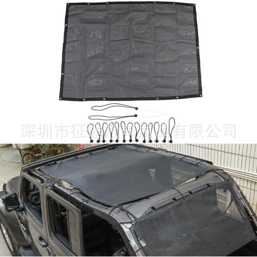 Car Top Roof Anti-Heat Net Sunshade Cover Breathable Fit For Jeep Wrangler JL 2018+ 4 Doors Car Styling