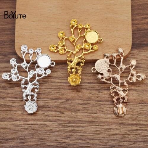 BoYuTe (10 Pieces/Lot) 59*45.5MM Alloy Flower Base Materials DIY Jewelry Accessories for Ancient Palace Hair Jewelry Making