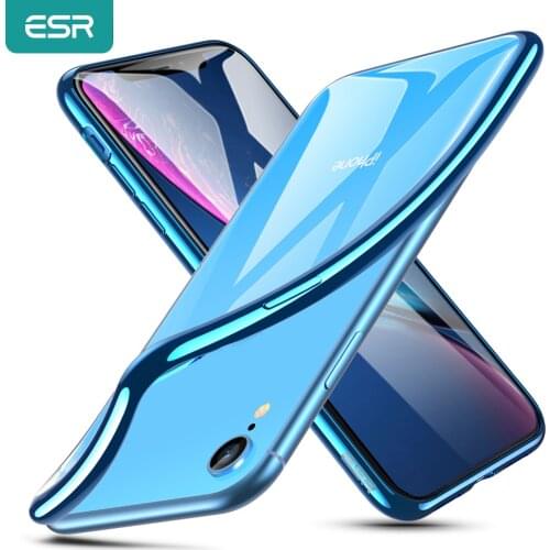 ESR Case for iPhone XR Full Cover Ultra Thin Soft TPU Plating Frame Luxury Shockproof Bumper Case Clear Protection For iPhone XR