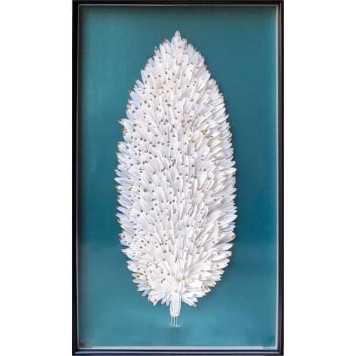 CX Handmade Light Luxury Vertical Feather Painting Corridor Painting Mural