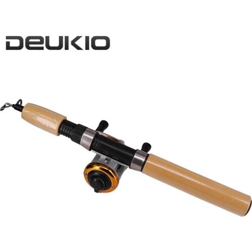 DEUKIO Winter Fishing Rod Combo Ice Fishing Pole with Fishing Reel and Line Outdoor Spinning Casting Fishing Reel Tackle Set