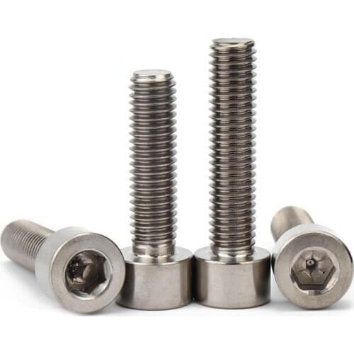 20pcs-50pcs/lot Din912 titanium GR2 M8*L Pure Ti hexagon socket cap screw cylinder head hexagon screw M8x10-M8x120