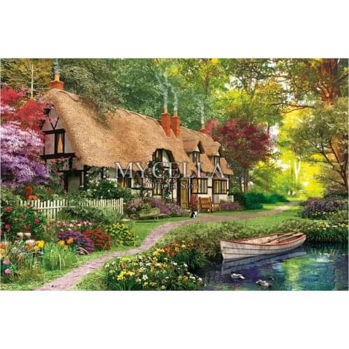 Houses Diamond Embroidery Cozy Cottage Diamond Mosaic Full Rhinestones 5D Diy Diamond Painting Cross Stitch Flowers Canvas Gift