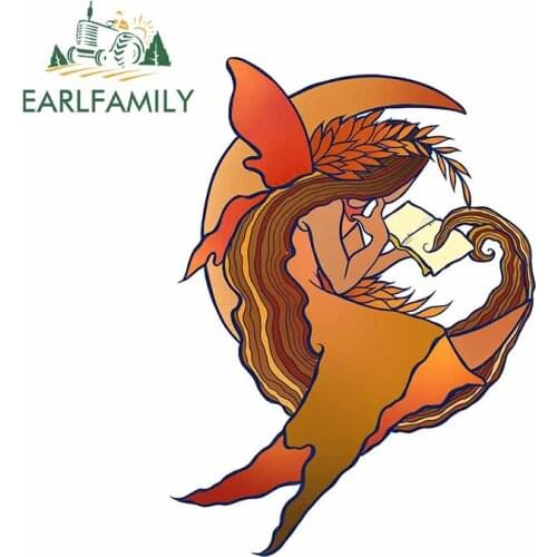 EARLFAMILY 13cm x 9.8cm for Autumn Harvest Moon Fairy Reading Decal Motorcycle Anime Car Stickers Windshield Surfboard Graphics