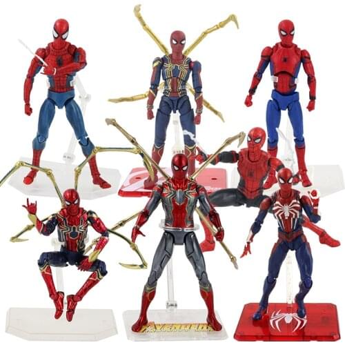 14-17cm Marvel Avengers Superhero Spiderman Infinity War Iron Spider Movable Figurine PVC Collectible Model Figure Toys Dolls