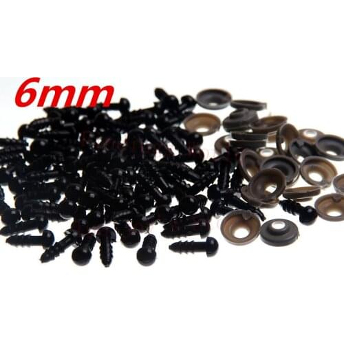 Hot 6mm 200set Plastic Eyes Safety Handmade Accessories Bear Animal Puppet Jewelry Making Scrapbooking Accessories