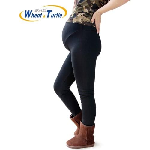2020 Hot Sale All Match Maternity Winter Leggings Good Quality Cotton Thicken Velvet Warm Leggings For Pregnant Women