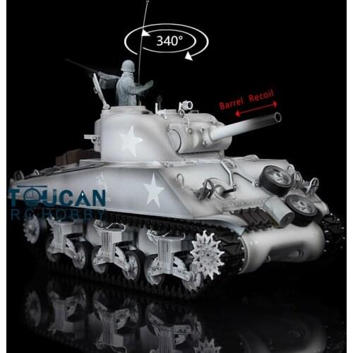 Heng Long 1/16 Snow 7.0 Plastic M4A3 Sherman RTR RC Tank Model 3898 Barrel Recoil TH17686-SMT4