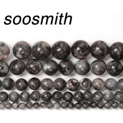 Soosmith AAA+ 4-12Mm Labradorite Stone Round Bead Natural Stone Beads For Jewelry Making Diy Bracelet Necklace Wholesale Gift