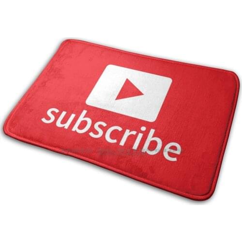 Subscribe Mat Rug Carpet Anti-Slip Bedroom Entrance Door Mat Subscribe Youtube Video Channel Vlog Vloging Videos Vloger