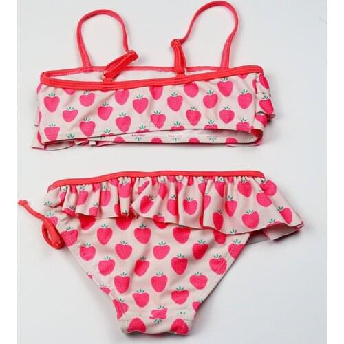 Swimwear Childrens Swimsuit Bikini Girls Split Triangle Multilayer Swimsuit 3-12 Years Old Swan Floral Swimwear Girls Swimsuit