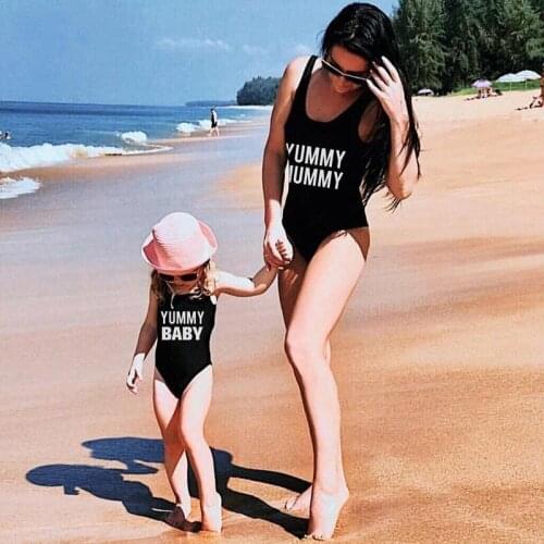 Mom and Daughter Swimsuit Mother Daughter Kids Baby Women Girl Swimwear Parent-child Bikini Set One Piece Swimsuit Beachwear