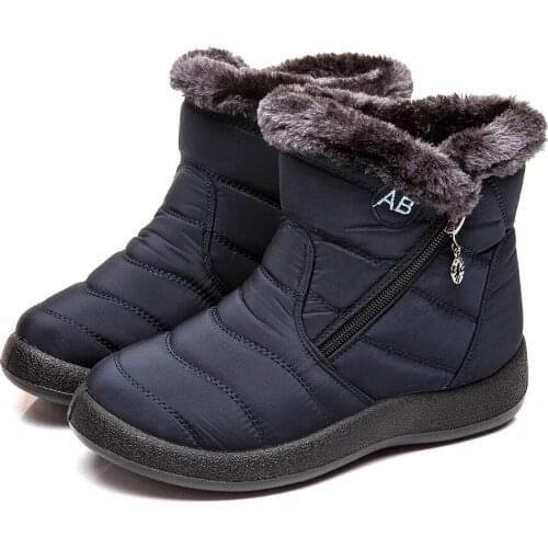 Plus size 35-43 2019 winter new snow boots female tube thick plush waterproof cotton boots side zipper women boots platform