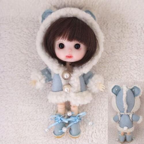 Doll clothes ob11 doll clothes 1 / 12bjd beautiful knot pig GSC stay cute plush hat coat cute animal jacket coat