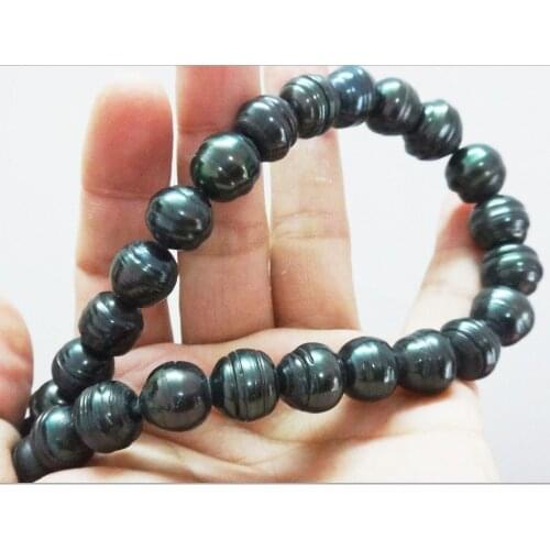 HUGE 18"11-13MM TAHITIAN GENUINE BLACK baroque PEARL NECKLACE