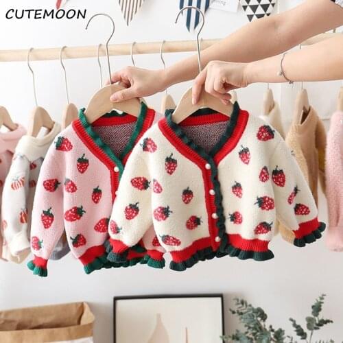 Autumn Winter Baby Girls Baby Kids Sweater Long-sleeve Knit Jacket Cardigan Children Flowers Coat Outwear