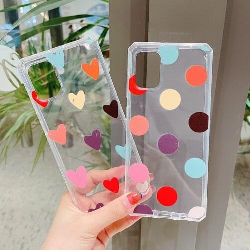 Transparent Love Heart TPU Phone Case for Samsung Galaxy A72 A71 A70 A51 A82 A21S A81 A50 A31 Soft Clear Back Cover for Girls