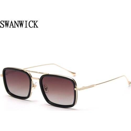 Swanwick rectangular sunglasses polarized sun glasses men metal frame women gift fishing outdoor driving accessories summer