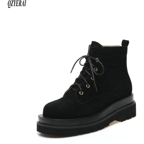 QZYERAI Riding boots Autumn and winter Genuine leather fashion black Female boots Womens boots Womens shoes