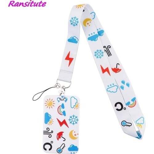 Ransitute R1857 Weather Forecast Creative Lanyard Badge ID Lanyards Mobile Phone Rope Key Lanyard Neck Straps Accessories