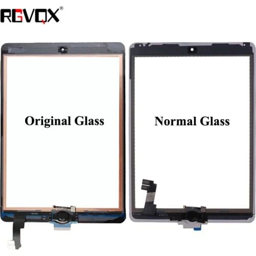 RLGVQDX For iPad Air 2 For iPad 6 Touch Screen Glass A1567 A1566 with Home Button and Adhesive Front Digitizer Replacement TP IC
