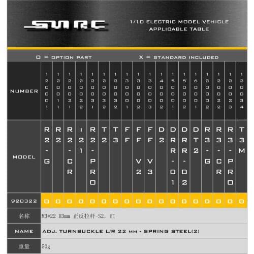 SN-RC 920322 1:10 RCAccessories ADJ. TURNBUCKLE L/R 22 mm - SPRING STEEL(2)