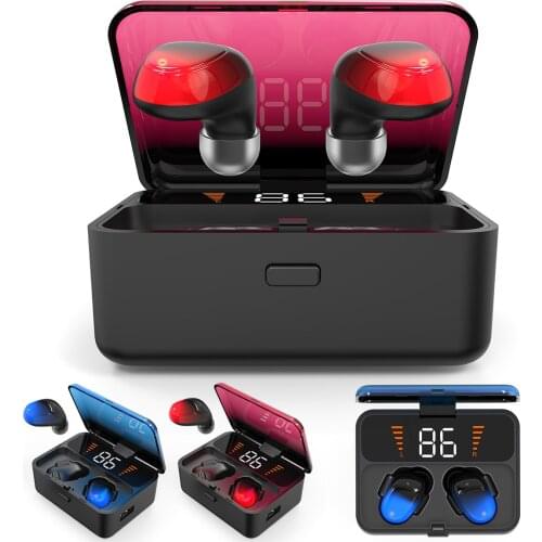 TWS Wireless Bluetooth Earphone BT5.0 Waterproof Sport Smart Earphone In-ear Mini Earbuds Headset with Digital Display