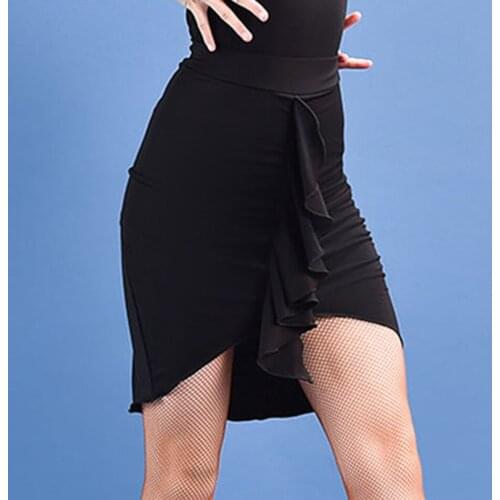 Lotus Design Women Latin Dance Skirt Black Latin Dancing Cloth Samba Tango Chacha Dancing Performamnce SS029