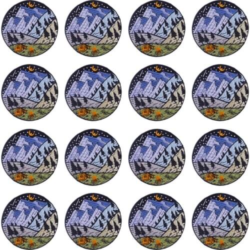 Prajna 10PCS Mountain Camping Patches For Clothing Sticker Adventure Travel Badges Iron On Patches On Clothes Embroideried Patch