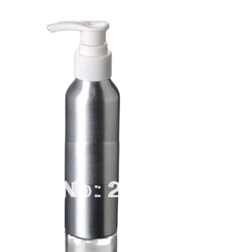 100pcs 120ml Aluminium bottle with white lotion pump