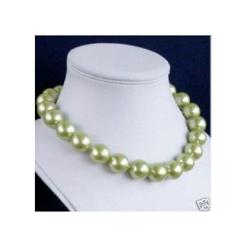 14 MM Green Sea South Shell Pearl Necklaces