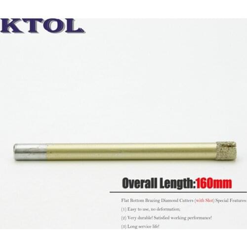 12mm OVL-160mm Flat End CNC Mill Diamond Router Bits for Stone Marble Brazing Slot Engraving Cut Milling Cutter Tools Set