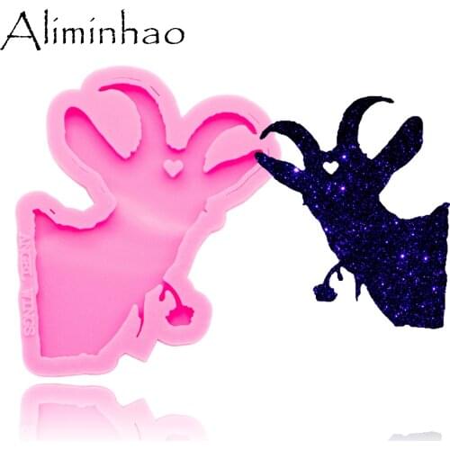 DY0276 Shiny goat mold sheep Silicone Molds DIY epoxy keychains Mould custom keychain Easy to demold epoxy resin table