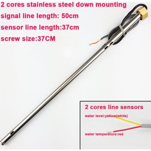 Solar energy water heater temperature water level sensor 37cm 2 cores line stainless steel down mounting tank tube probe CGQ3
