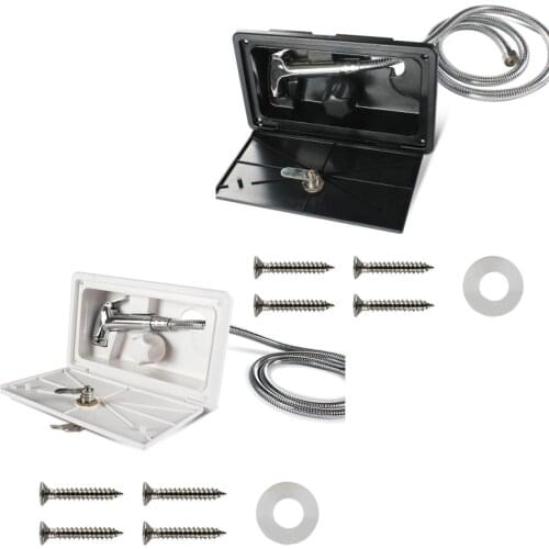 RV Shower Box Kit with Lock-Includes Shower Faucet Shower Hose Shower Wand for Boat Marine Camper Motorhome Caravan