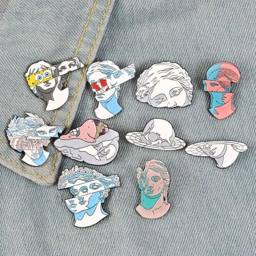 Art Sculpture Enamel Pin Custom Wholesale Abstract Sculpture Head Art Pin Cartoon Pin Bag Lapel Pin Jewelry A Gift for A Friend
