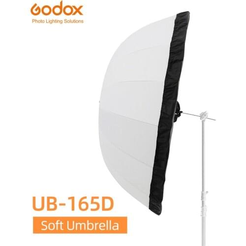 Godox UB-165D 165cm White Parabolic Reflective Transparent Soft Umbrella Studio Light Umbrella with Black Silver Diffuser Cover