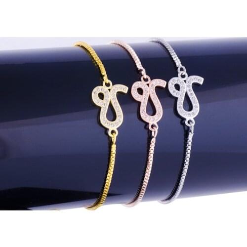 Hot Sale Jewelry Vintage Zircon Leo Bracelet Charms Wholesale Copper Micro Pave Square Chain Friendship Bracelets Diy Pulseras