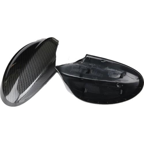 Mayitr 1 Pair Carbon Fiber Style Rearview Mirror Cover Left Right Side Rearview Mirror Covers For BMW E90 E91 2005-2008 4D