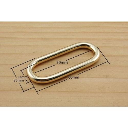 Metal oval Rings oval loop for webbing light gold 50 mm 2 inch 10pcs U144