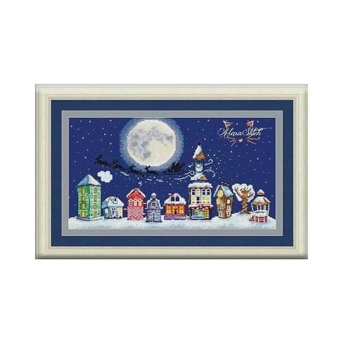 Sky blue Cross Stitch Kit Embroidery Homfun Craft Bears Cross Stich Painting Joy Sunday Christmas Decorations For Home Homefun