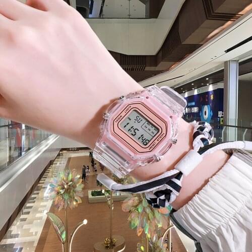 2021 New Fashion Watch Women Gold Casual Transparent Digital Sport Watches Lovers Gift Clock Children Womens watches