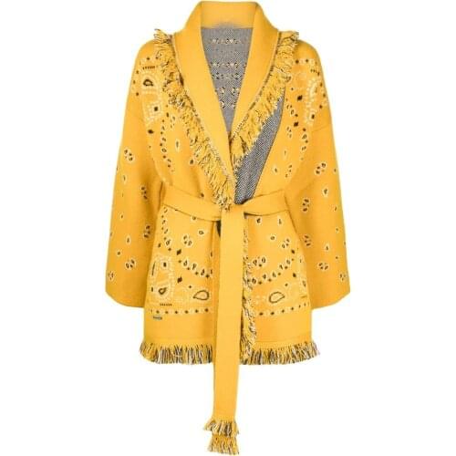 2021FW Autumn New Women High Quality Wool Tassel Long Cardigan Female Luxury Cashmere Knitted Coat Sweater 3 Color