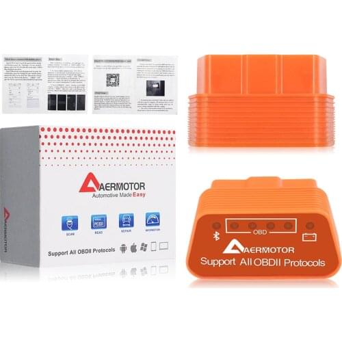 OBDII ELM327 V1.5 Bluetooth 4.0 Auto Diagnostic Tool Orange Aermotor OBD 2 ELM 327 V1.5 for IOS/Android/Windows