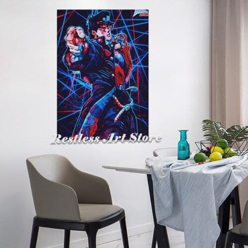 Anime JoJo Jotaro Kujo Fanart Poster Canvas Wall Art Decoration Prints For Living Kid Children Room Home Bedroom Decor Painting