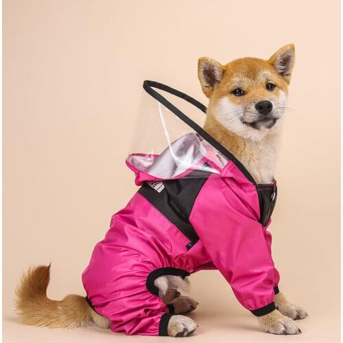 Dog Raincoat Pet Waterproof Detachable Rain Jacket Dogs Water Resistant Clothes for Dogs fashion Patterns Pet Coat for Rainy Day