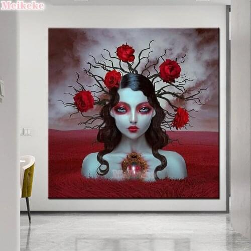 Full Square Diamond Painting Abstract Woman 5D DIY Diamond Embroidery Portrait Home Decor Diamond Art Arts and Crafts
